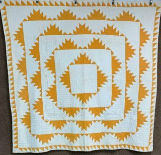 Better In Cheddar Pa C 1900s Delectable Mountains Quilt Vintage Rare