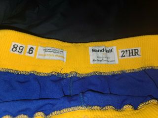 Vintage NBA Golden State Warriors Sand - Knit Authentic Basketball Shorts Rare 89 2