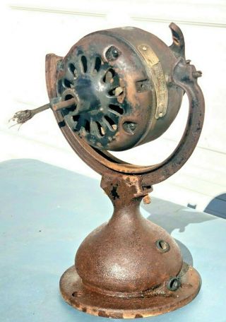 Antique Rare Adams - Bagnall 1901 Gyro Style Electric Fan Base & Motor 4 - Restore