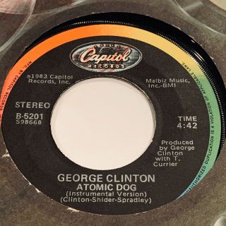 George Clinton Atomic Dog / Instrumental 1982 7 " 45 Nm Capitol Rare Colorband