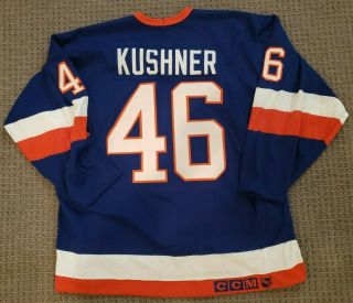 Dale Kushner York Islanders 1989 - 90 Game Worn Blue Away Jersey Rare