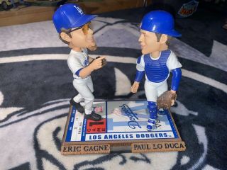 Eric Gagne Paul Lo Duca L.  A.  Dodgers Exclusive “ticket Base” Bobblehead Rare