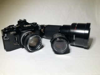 [excellent ] Canon F - 1 Film Camera W/ Rare Canon Fd 400mm 1:4.  5 S.  S.  C. ,  & More