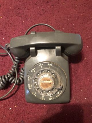 Rare Western Electric Dark Grey Rotary Telephone Made 8 - 1956