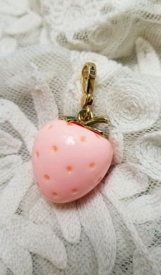 Juicy Couture Gold Pink Strawberry Charm Rare & Hard To Find