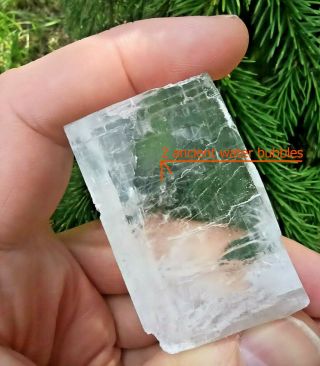 Rare Museum Quality Clear Halite Crystal With 2 Ancient Water Bubbles Inside