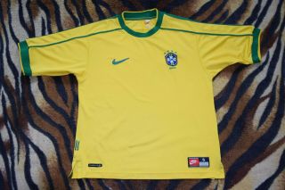 Rare Vintage Nike Brasil Brazil Cbf Jersey 90s Soccer Football Size S