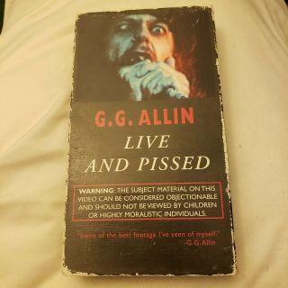 G.  G.  Allin Live And Pissed Vhs Rare