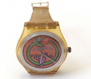 Vintage Swatch Watch Keith Haring Limited Edition Swatch Serpent Gz102 Rare 80’s