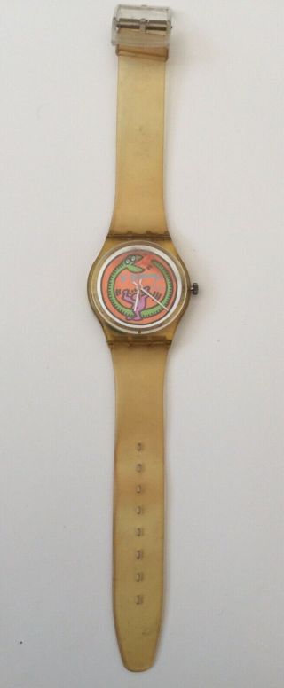 VINTAGE SWATCH WATCH Keith Haring Limited edition Swatch Serpent GZ102 Rare 80’s 2