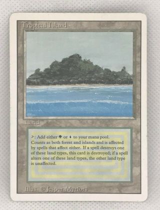 Revised Edition Tropical Island Dual Land Magic: The Gathering Rare Card
