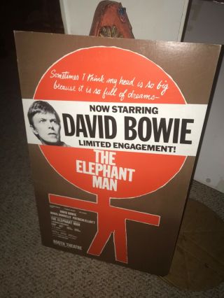 David Bowie The Elephant Man Poster 1980 Booth Theatre Broadway Nyc Vintage Rare