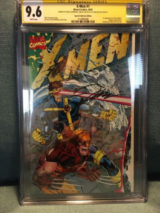 X - Men 1 Signed By Stan Lee,  Chris Claremont,  Jim Lee.  Rare Special Edition.