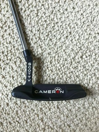 Rare Scotty Cameron Studio Stainless Newport " Black Mist " With Headcover/ 34 "