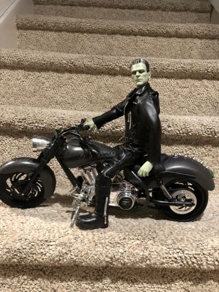 Custom 1/6 Scale Frankenstein On Chopper Motorcycle - Action Figure