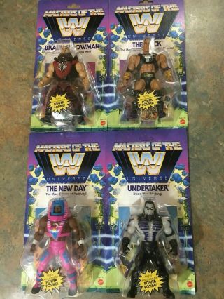 Wwe Masters Of The Universe Complete Set 3rd Wave Rock Taker Elite Day
