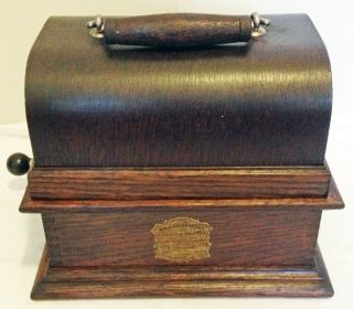 RARE 1908 COLUMBIA TYPE BV GRAPHOPHONE - CYLINDER PHONOGRAPH - WITH BANNER DECAL 2