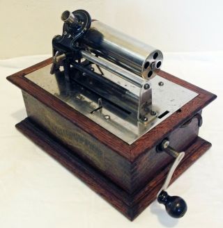 RARE 1908 COLUMBIA TYPE BV GRAPHOPHONE - CYLINDER PHONOGRAPH - WITH BANNER DECAL 3