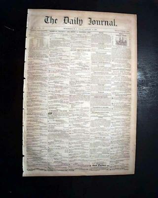 Rare WILMINGTON NC Northern Carolina Pre Civil War 1861 Old Antebellum Newspaper 2