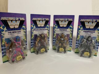 Wwe Masters Of The Universe Complete Set Wave 3 Rock Taker Elite Day