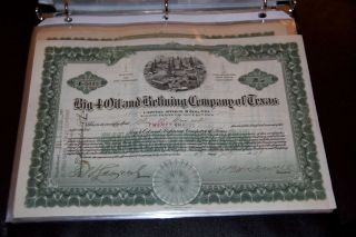 Big 4 Oil And Refining Company Of Texas Stock Certificate Rare 1919