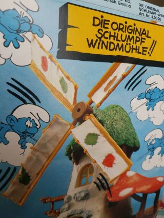 1981 - Smurfs Windmill 40020 Rare Vintage Schleich Peyo Germany Parts Not Comple