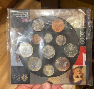 2009 Uncirculated Coin Set 11 Coins Rare Kew Gardens 50p Bunc