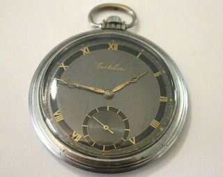Vintage,  Cortebert,  Rare,  Art Deco,  Mens Pocket Watch,  Cal.  624,  Sub Dial,  17j,  Open