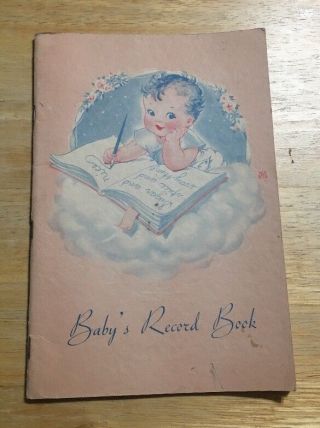 Bb095 Rare Baby’s Record Book Vintage Nursery 1930 Illustration
