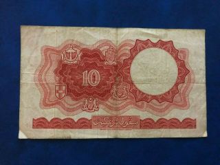 1961 MALAYA & BRITISH BORNEO 10 DOLLAR NOTE PAPER MONEY - RARE 2