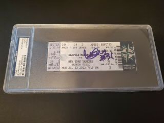 Ichiro Suzuki Signed 1st Game As A Yankee 7/23/12 Full Ticket Stub Rare Psa Dna