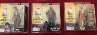 Neca Dawn Of The Dead.  Set Of 3 Flyboy,  Plaid Shirt,  Hare Krishna Zombie,  Misb