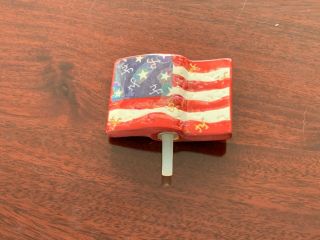 NORA FLEMING AMERICAN FLAG MINI RETIRED AND RARE with NF INITIALS 3