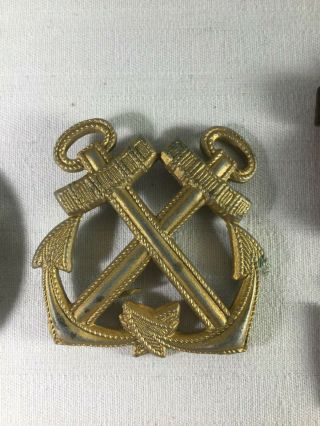 Vintage Brass Boatswains Mate Rare Hat Badge Us Navy Uss Sailor Veteran