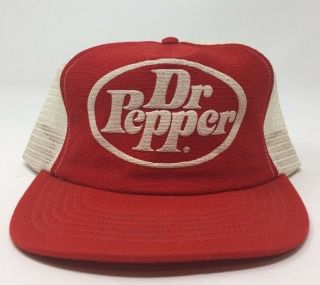 Vintage Dr Pepper Mesh Snapback Hat Made In Usa Rare