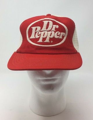 Vintage Dr Pepper Mesh Snapback Hat Made in USA RARE 2