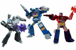 Transformers R.  E.  D. ,  Megatron,  G1 Soundwave,  Optimus Prime.  Oct 1