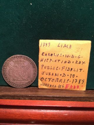 Mexico Silver Proclamation Coin 1789 Lima Peru Rare Beauty