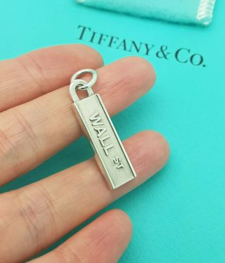 Tiffany & Co.  Very Rare Sterling Silver Wall St.  Note Tag Charm Pendant Only