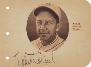Eddie Collins Vintage Circa 1932 Signed Autograph Album Page Rare Phil Athletics