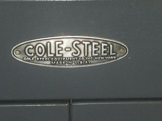 Cole Steel Industrial Desk “N” File Office Cabinet w/ Safe,  Rare, 3
