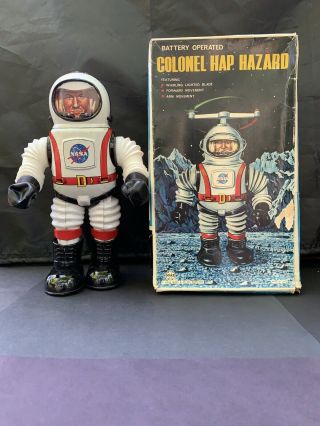 Vintage Rare Tin Toy Robot Marx No.  J - 6252 Nasa Colonel Hap Hazard 1968