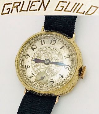 Rare Vintage 1920s Art Deco Gruen Guild 825 700 Ladies Mechanical Wristwatch