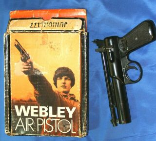 Vintage Webley " Junior Mk.  Ii " Air Pistol With Box Near,  Rare