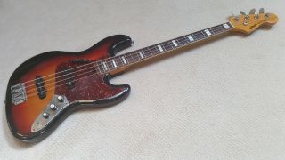 Rare Vintage 1970’s Gilbert Jazz Bass Guitar Long Necker Sunburst Block Inlays 4