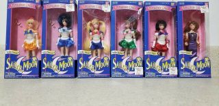 Nrfb - Sailor Moon Complete Set Of 6 " Adventure Dolls By Bandai (1995)