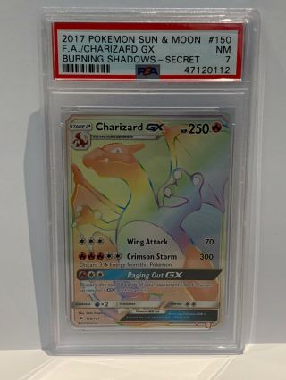 Pokémon Charizard Gx Burning Shadows 150/147 Secret Rare Full Art