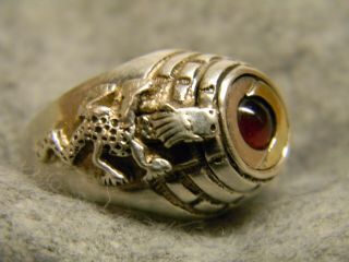 Rare German WWII WW2 Poison Ring in 800 Silver Engraved to Inside 2