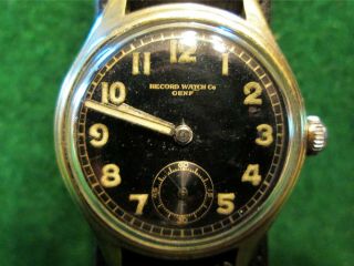 Ww2,  Wwii Record Watch Co.  German Luftwaffe Military Issue Wrist Watch– Rare