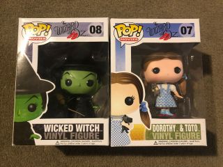 Funko Pop The Wizard Of Oz Wicked Witch & Dorothy W/protector Rare Vaulted
